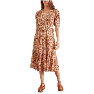 Ulla Johnson Puff Sleeve Midi Dress - The Lisette Dress Size 4